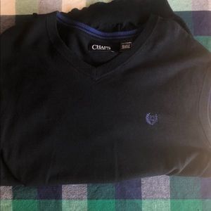 Mens CHAPS XXL Navy Cotton Sleeveless Sweater Vest